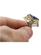 Anneau Saphir Or jaune 14 carats Style vintage vrc017y